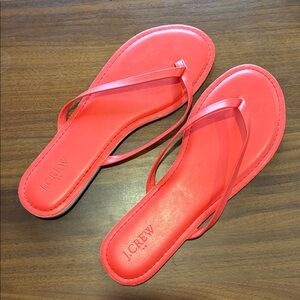 J. Crew Red Leather Sandal Slides Never Worn